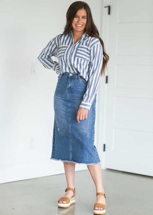 Everly Midi Denim Skirt