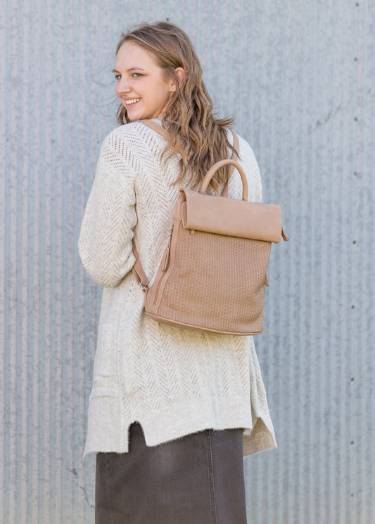 Faux Leather Detailed Backpack