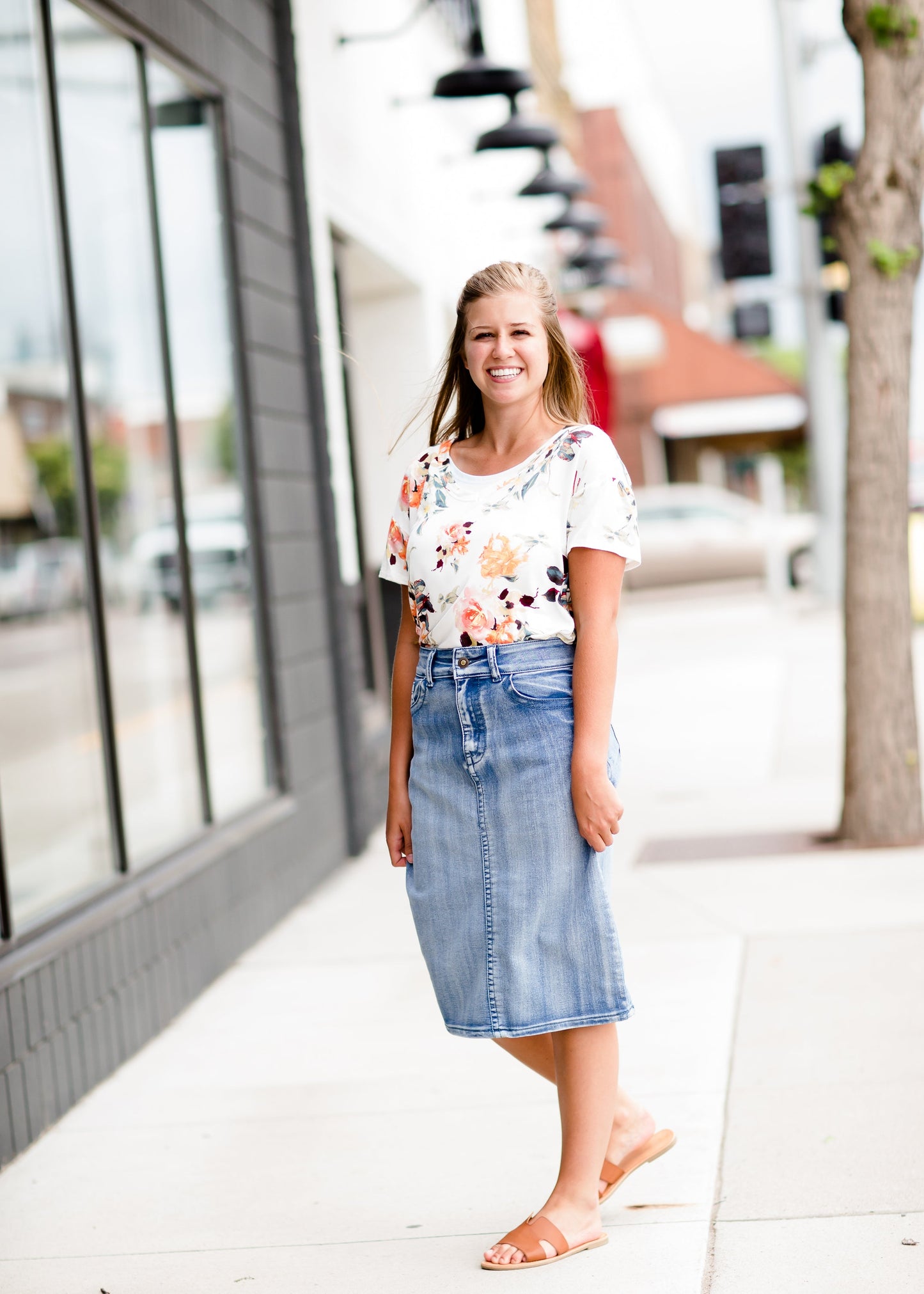 Five Pocket Light Denim Skirt - FINAL SALE