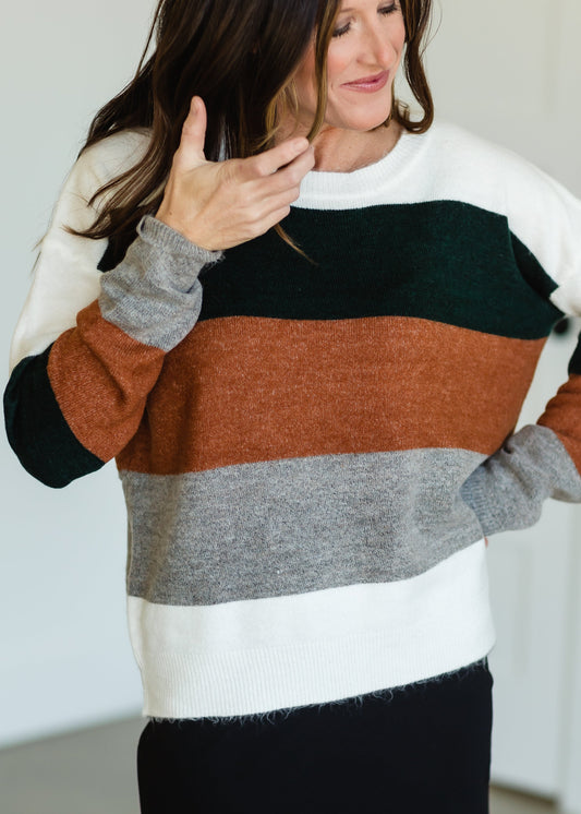 Forest Striped Long Sleeve Sweater - FINAL SALE