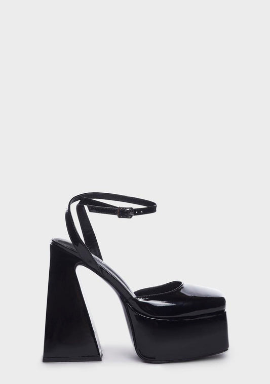 Black Clementine Block Heels