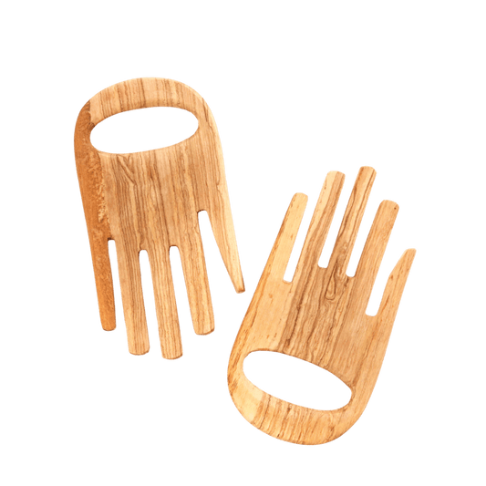 Wild Olive Wood Salad Hands