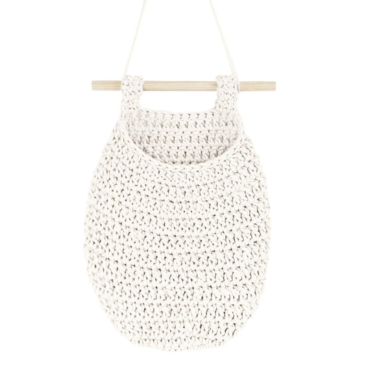 Crochet Hanging Basket, Large | IVORY
