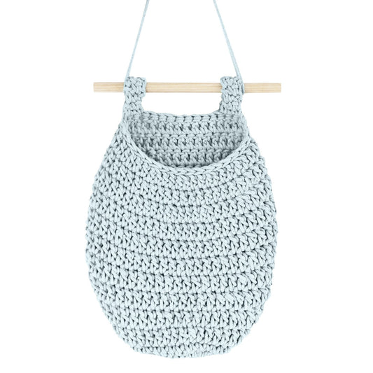 Crochet Hanging Basket, Large | MARL MINT