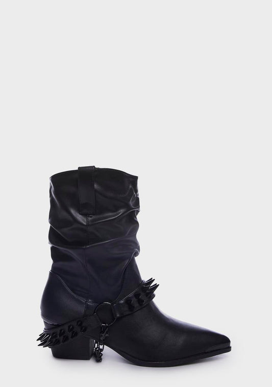 Black Death Proof Lo Spike Cowboy Boots