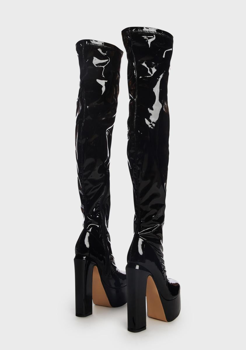 Black Cranston Thigh-High Boots