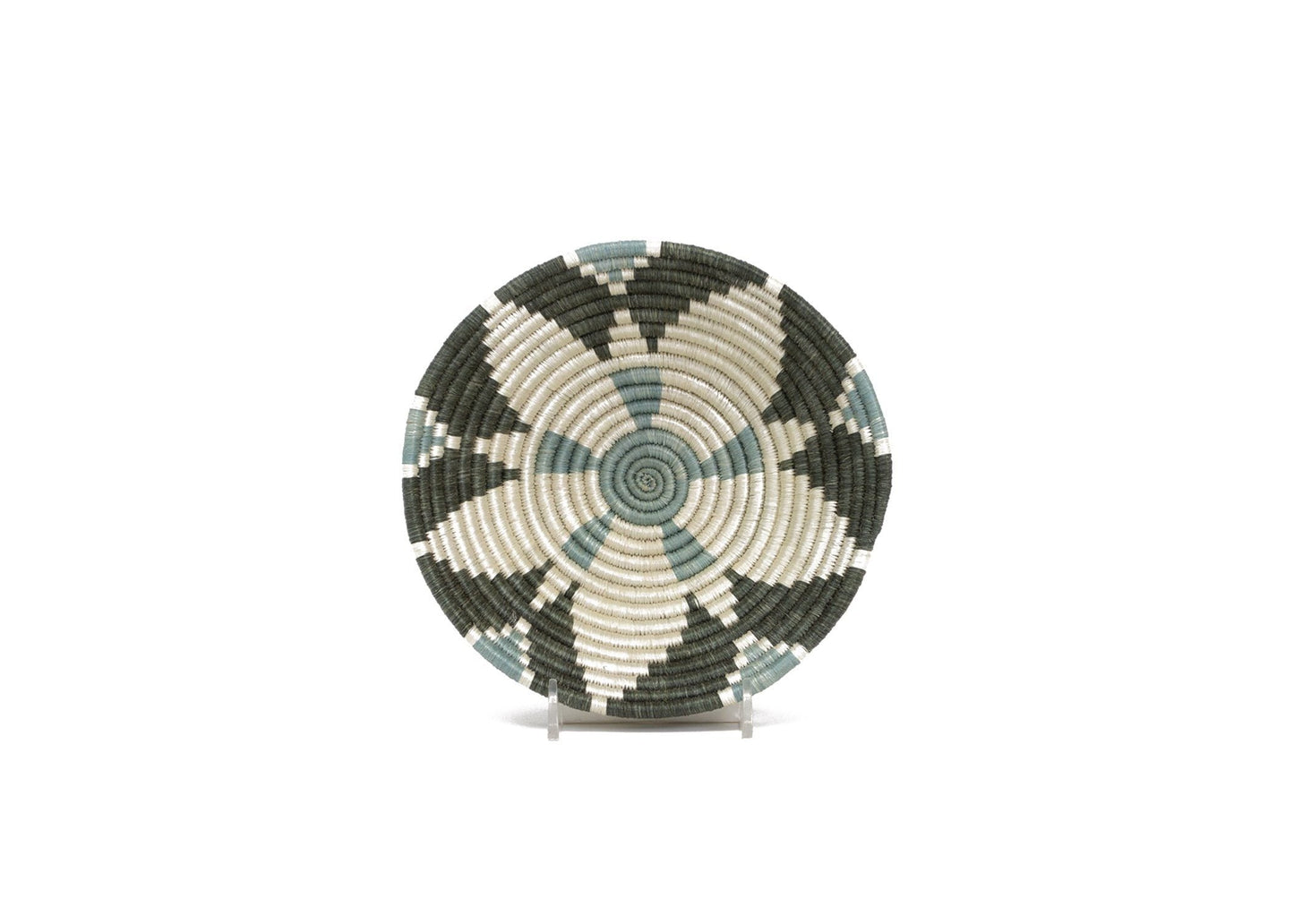 Small Gray Green Hope Round Basket