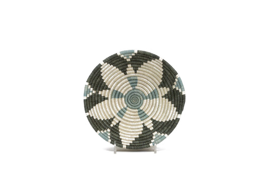 Small Gray Green Hope Round Basket