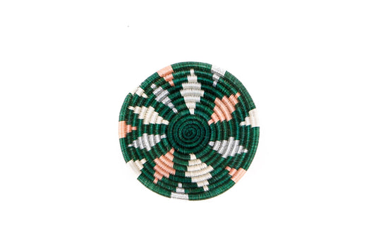 Small Metallic Floret Jadi Round Basket