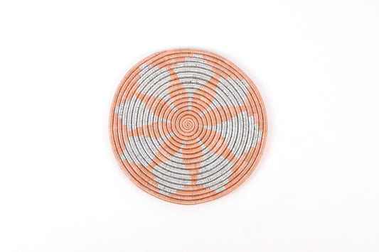 Small Metallic Peached Round Basket