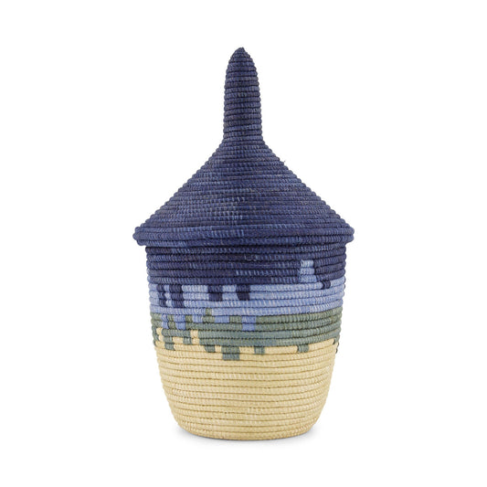 Coastal Minimalism Woven Lidded Container