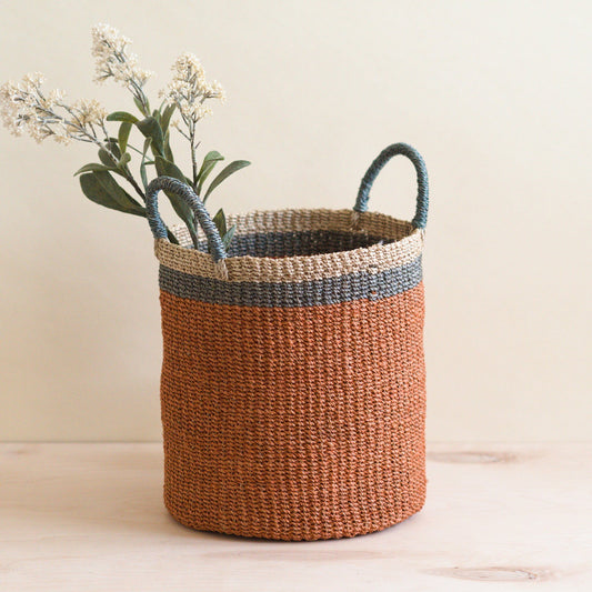 Coral Floor Basket with Handles