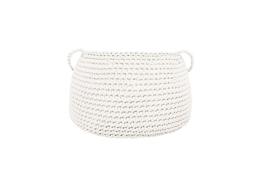 Crochet Basket, Size L | IVORY