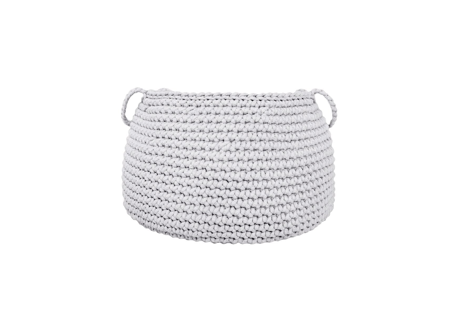 Crochet Basket, Size L | LIGHT GREY