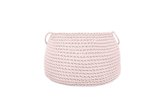 Crochet Basket, Size L | PALE PINK