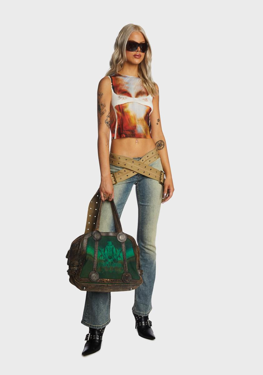 Strap Up Stonewash Jeans