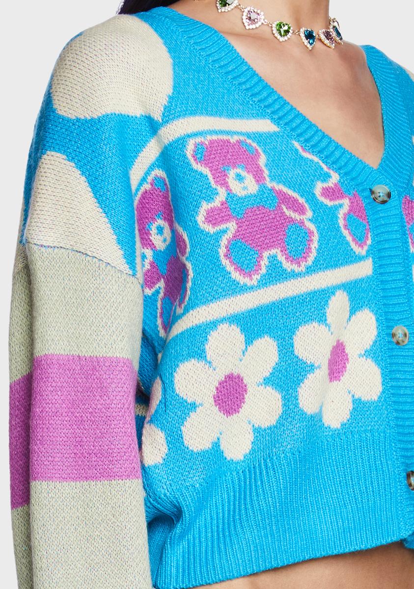 Teddy Bear Picnic Striped Cardigan