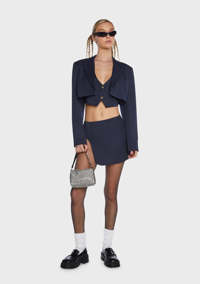 Zayne Pinstripe Mini Skirt