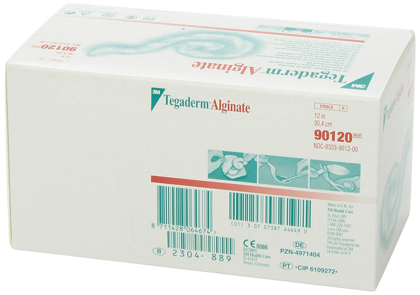 3M Tegaderm 90120 Calcium Alginate Dressing 12 Inch Rope Calcium Alginate Sterile. 1 each
