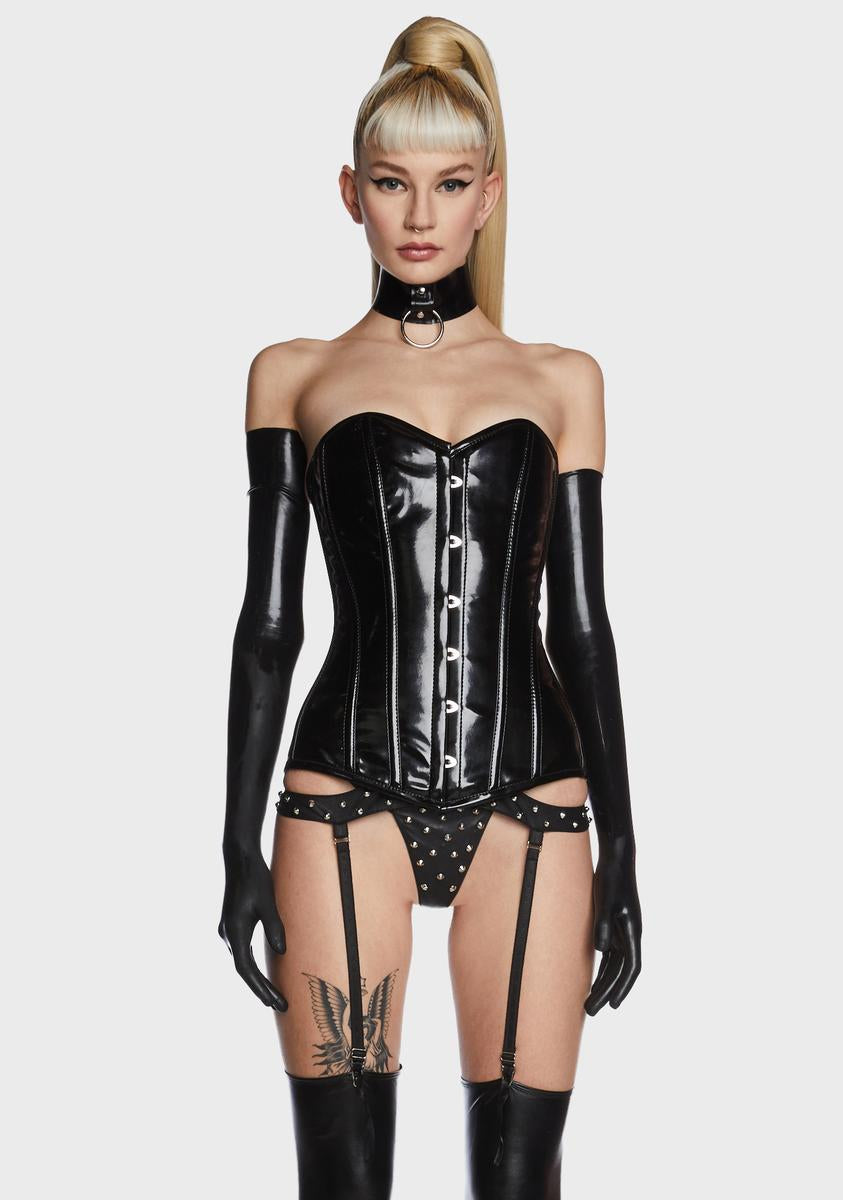 Black Lavish Patent Overbust Corset