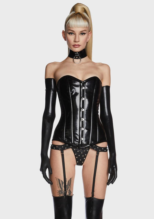 Black Lavish Patent Overbust Corset