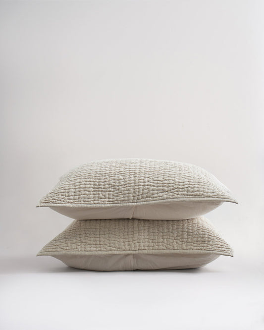 European Linen Cotton Stitch Sham Set