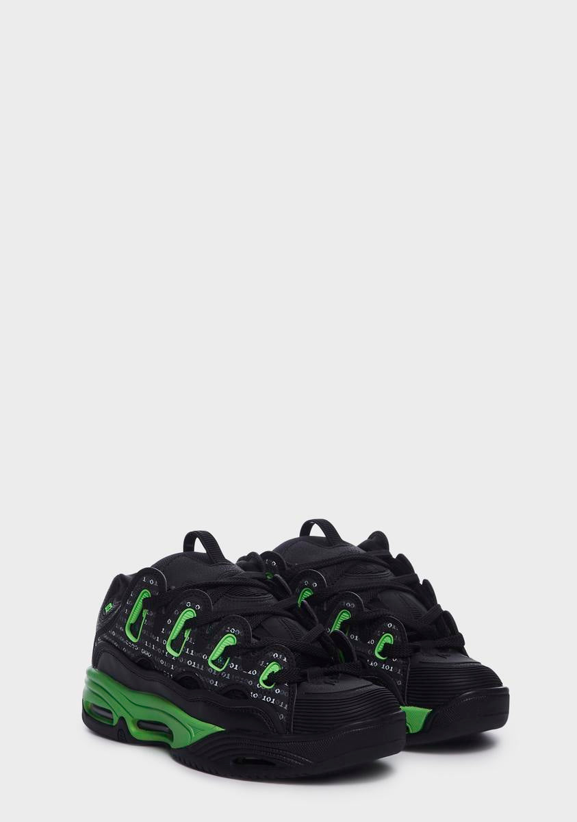 Black & Green D3 2001 Sneakers