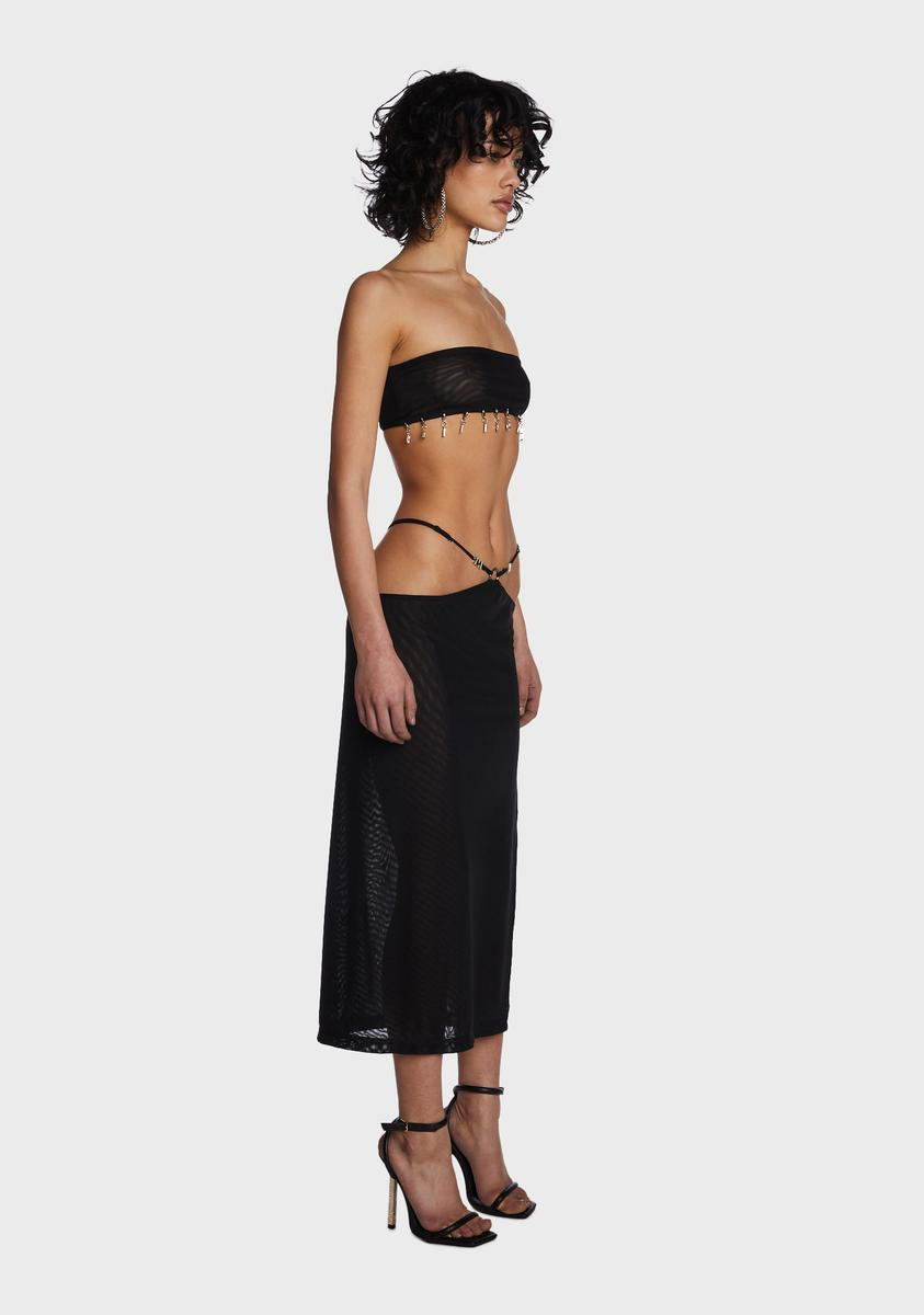 Black Letters Skirt Set