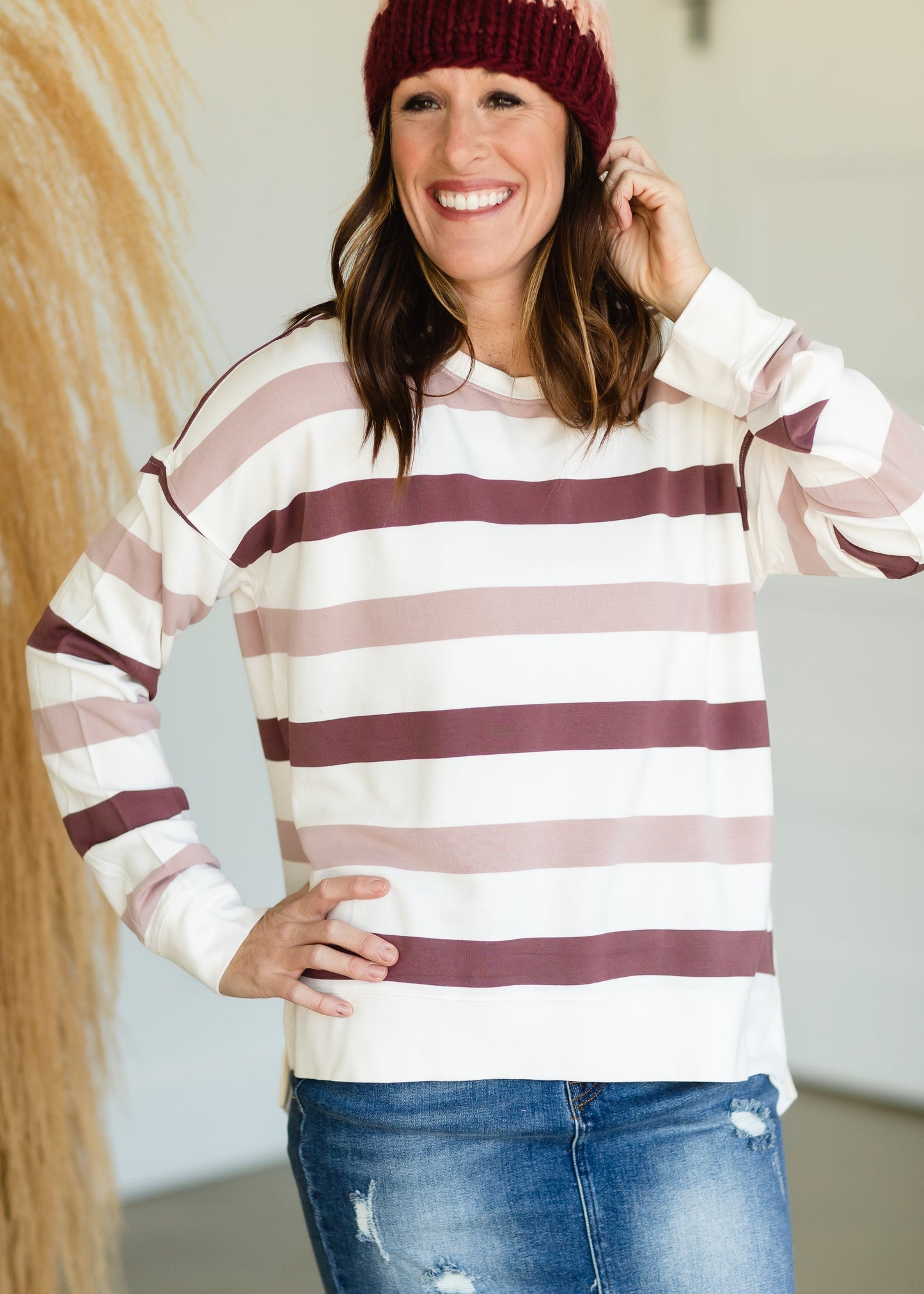 Rose Dust Striped Palila Top - FINAL SALE