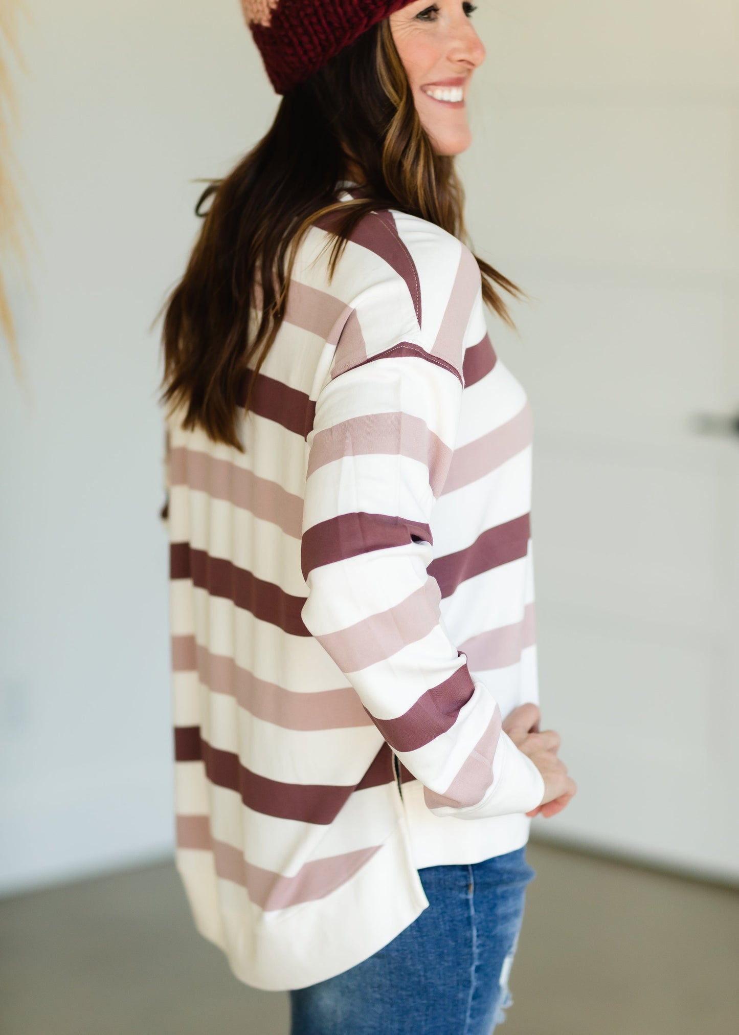 Rose Dust Striped Palila Top - FINAL SALE