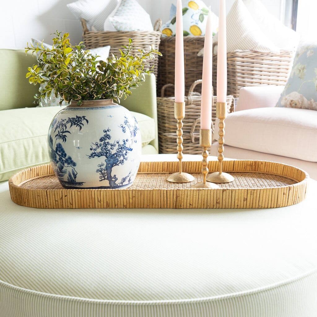 Rounded Natural Rattan Trays