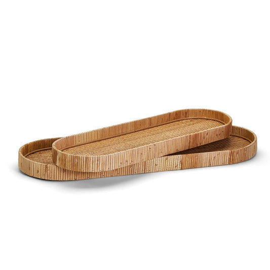 Rounded Natural Rattan Trays