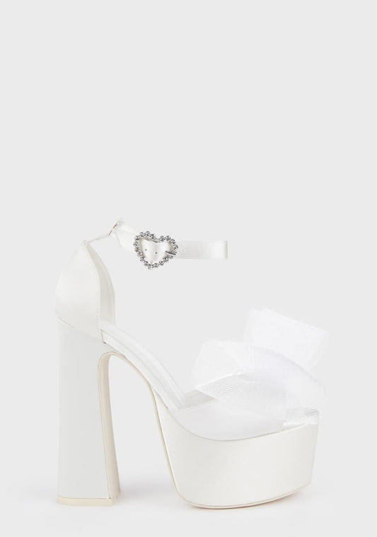 Blanc Moonlight Moment Platform Heels
