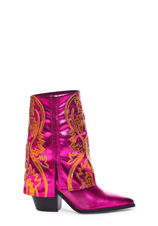 Esperanza Cowboy Boots-Metallic Pink