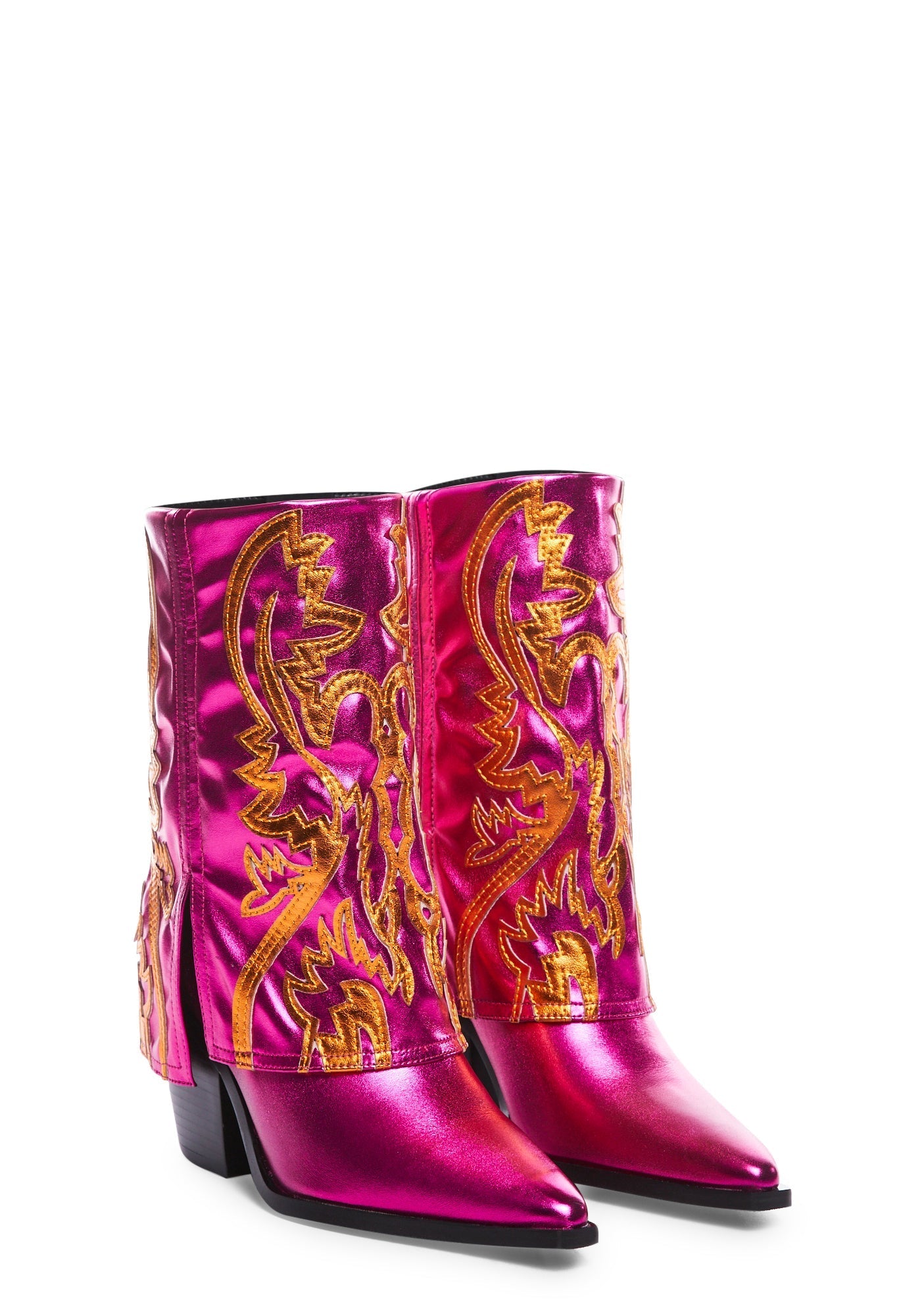 Esperanza Cowboy Boots-Metallic Pink