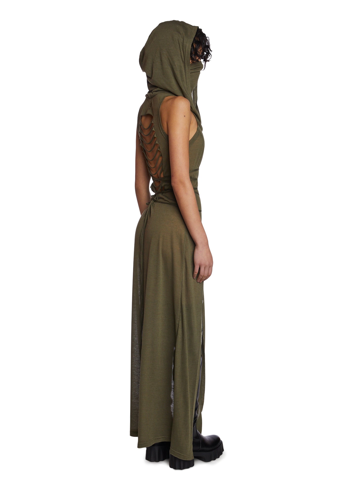 Echo Hooded Slit Maxi Dress