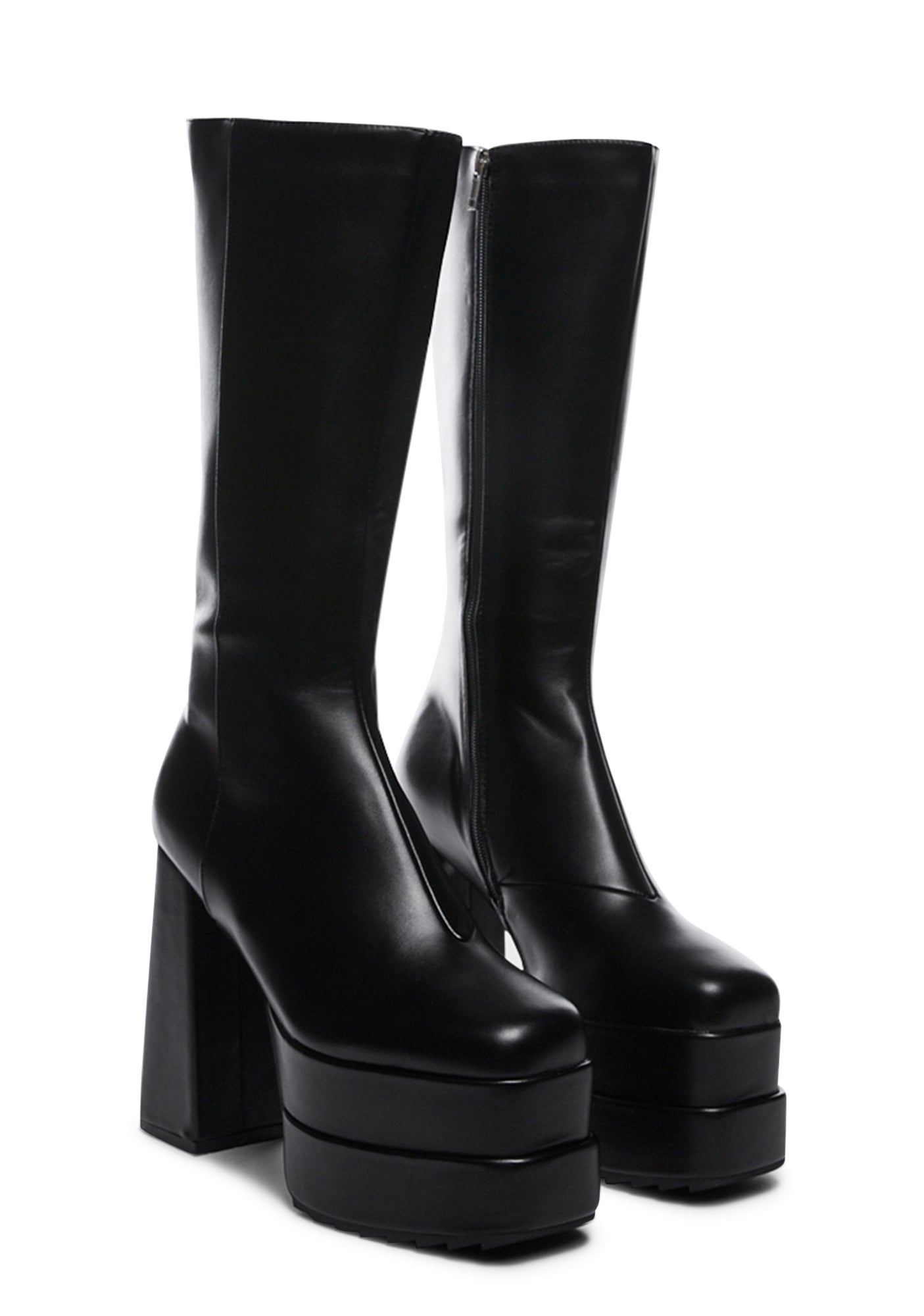 Wide Fit Homewrecker Platform Calf Boots