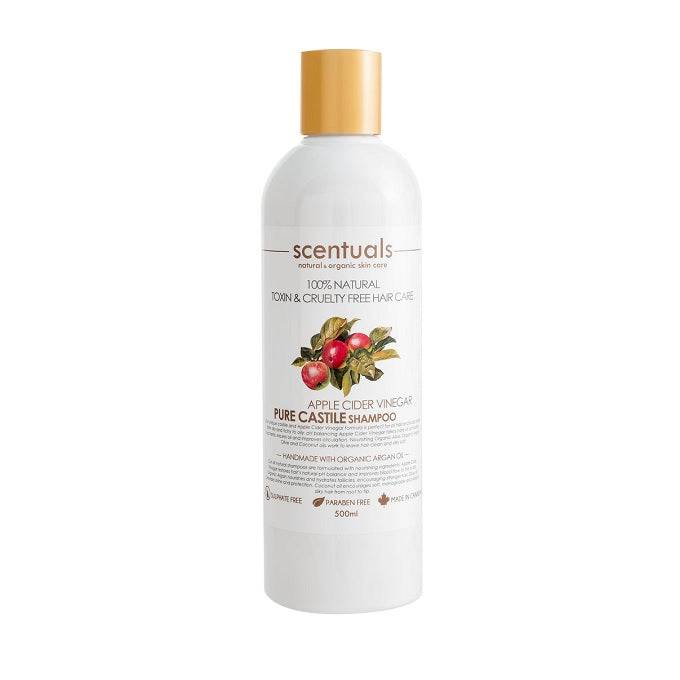 Scentuals 100% Natural Apple Cider Vinegar Pure Castile Shampoo 500mL