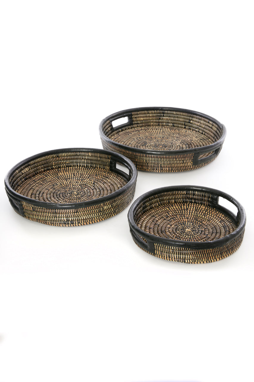 Nesting Tray with Leather Trim