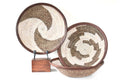 Open Basket with Leather Rim, assorted