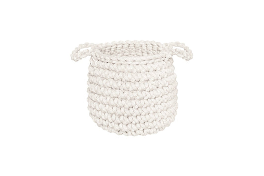 Crochet Basket, Small | IVORY