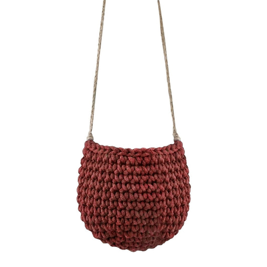 Crochet Hanging Basket, Small | TERRACOTTA