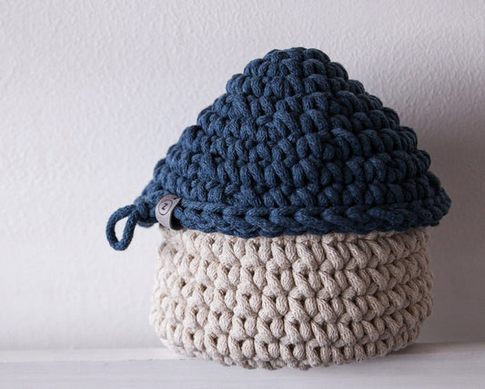 Smurf Basket | BEIGE & PETROL