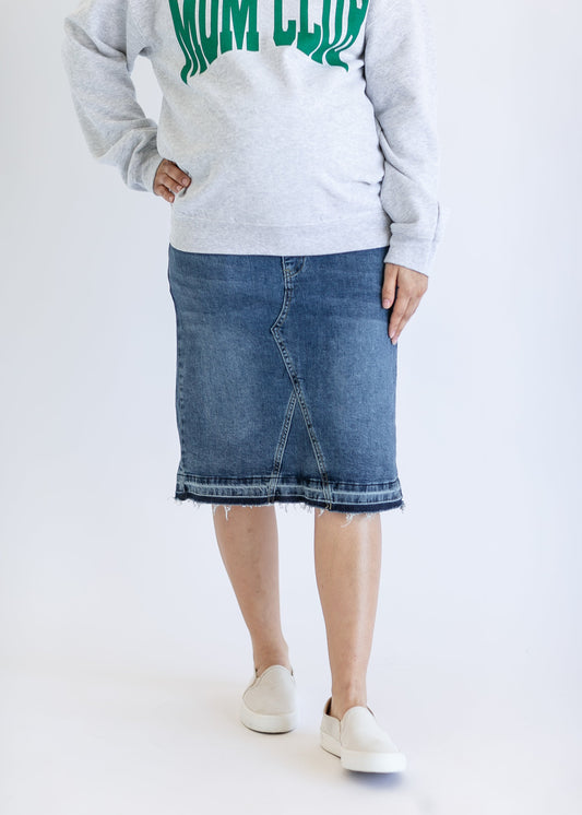 Sophie Maternity Denim Midi Skirt