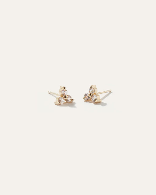 White Sapphire Triad Studs