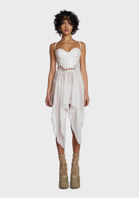 Echo Draped Corset Midi Dress