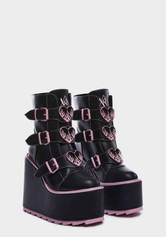 Dune Lo Hearts On Fire Platform Boots