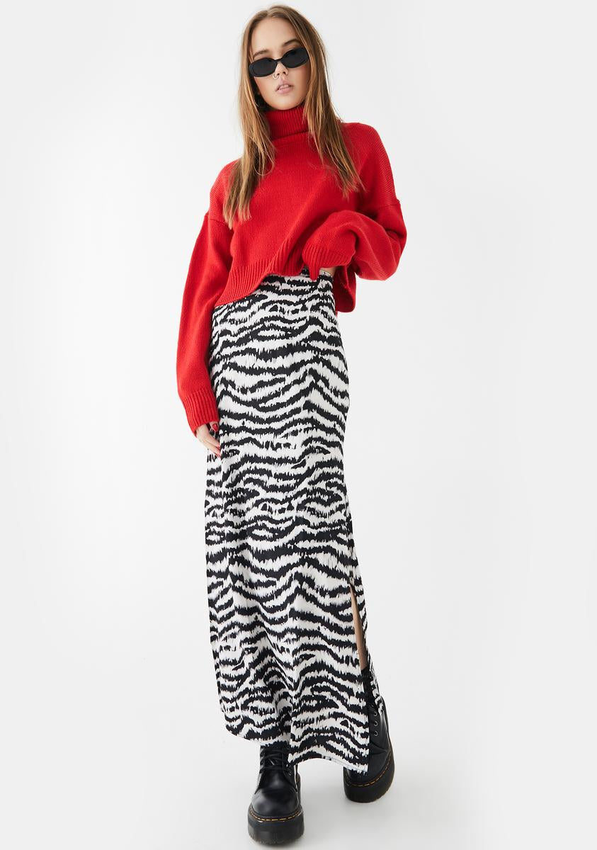 Tinxi Tiger Stripe Maxi Skirt