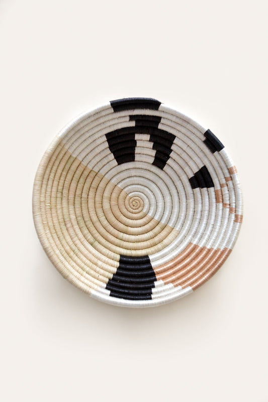 White Abstract Form Plateau Basket
