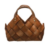 Woven Seagrass Basket w/ Leather Handles